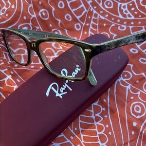 Ray-Ban Kids Brown Tortoiseshell Rectangle Glasses W Sage